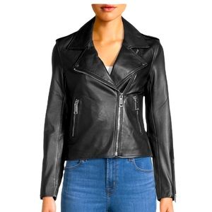 🆕🔥 LTH JKT-Luxury Leather Brand. Black Leather Moto Jacket Sz M NWT